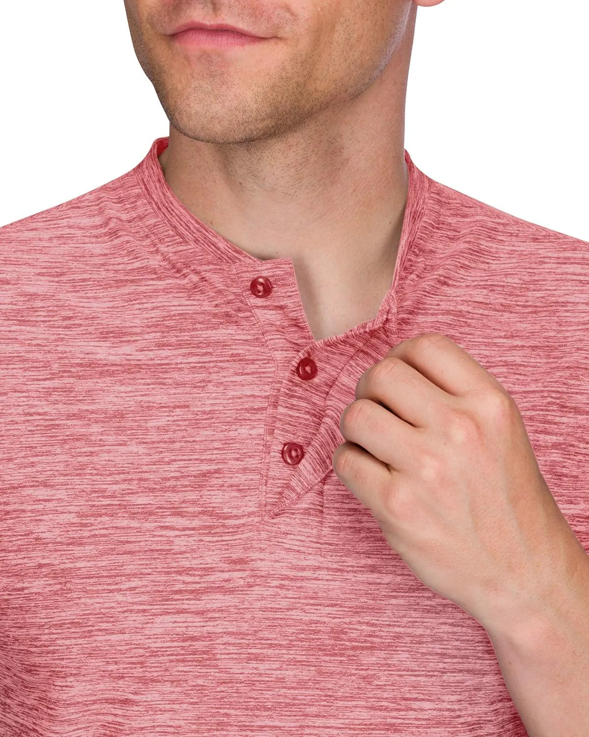 Three Sixty Six Collarless Golf Shirts for Men - Quick Dry Short Sleeve T-Shirt with 4-Way Stretch Fabric & UPF 30