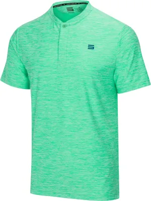 Three Sixty Six Collarless Golf Shirts for Men - Quick Dry Short Sleeve T-Shirt with 4-Way Stretch Fabric & UPF 30