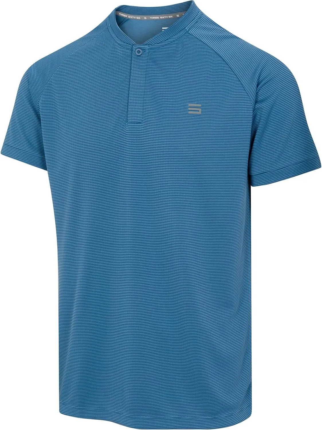 Three Sixty Six Collarless Golf Shirts for Men - Quick Dry Short Sleeve T-Shirt with 4-Way Stretch Fabric & UPF 30