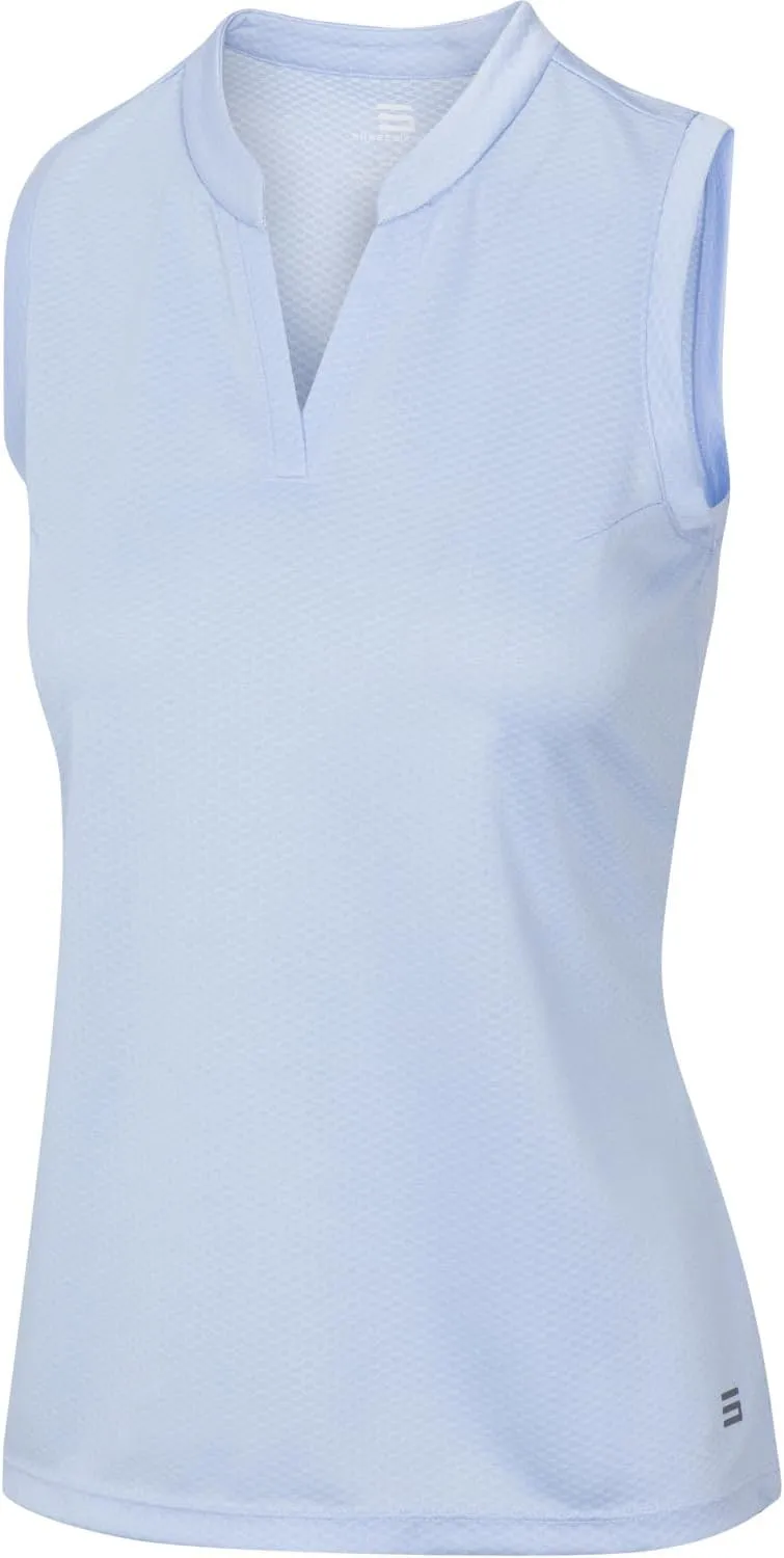 Three Sixty Six Womens Quick Dry Polo Shirt - Sleeveless and Collarless Golf Shirts w/ 4-Way Stretch Fabric and UV Protection