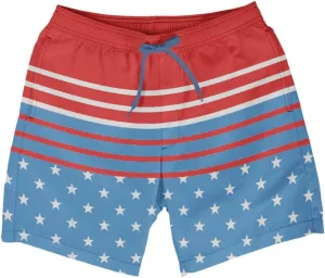 Tipsy Elves Men's USA Swimming Trunks 7'' Inseam 4 Way Stretch Fabric w/Mesh Liner Swim Trunks for Men Bathing Suit