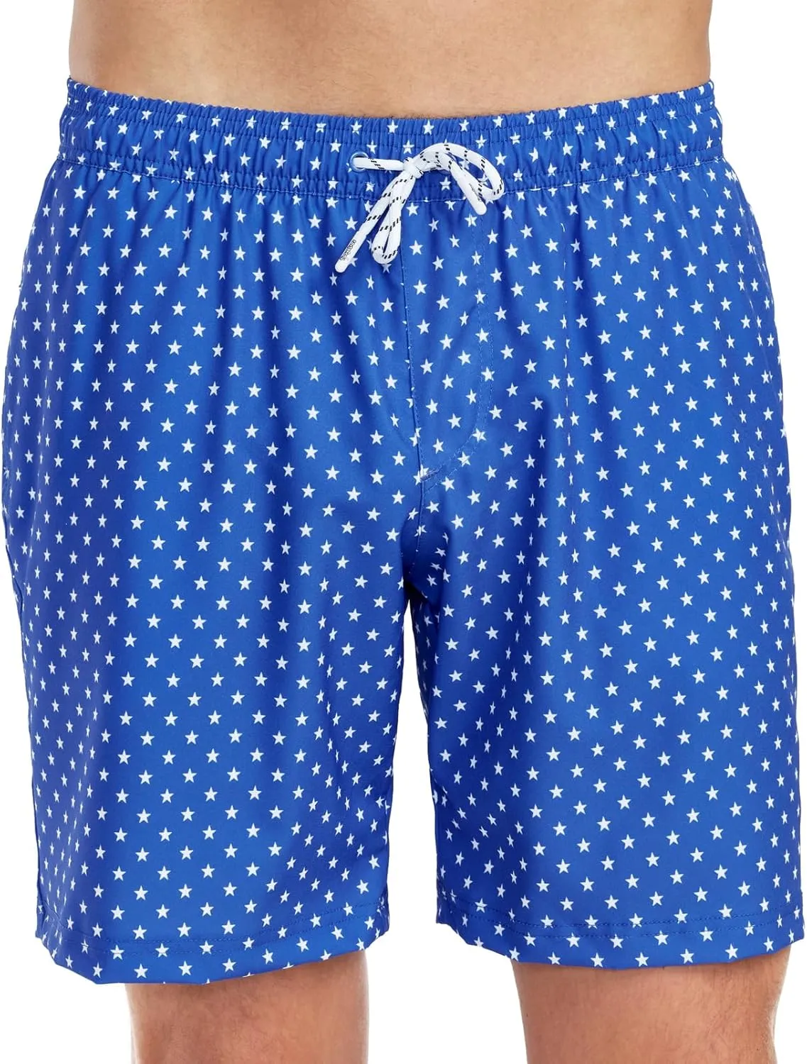 Tipsy Elves Men's USA Swimming Trunks 7'' Inseam 4 Way Stretch Fabric w/Mesh Liner Swim Trunks for Men Bathing Suit