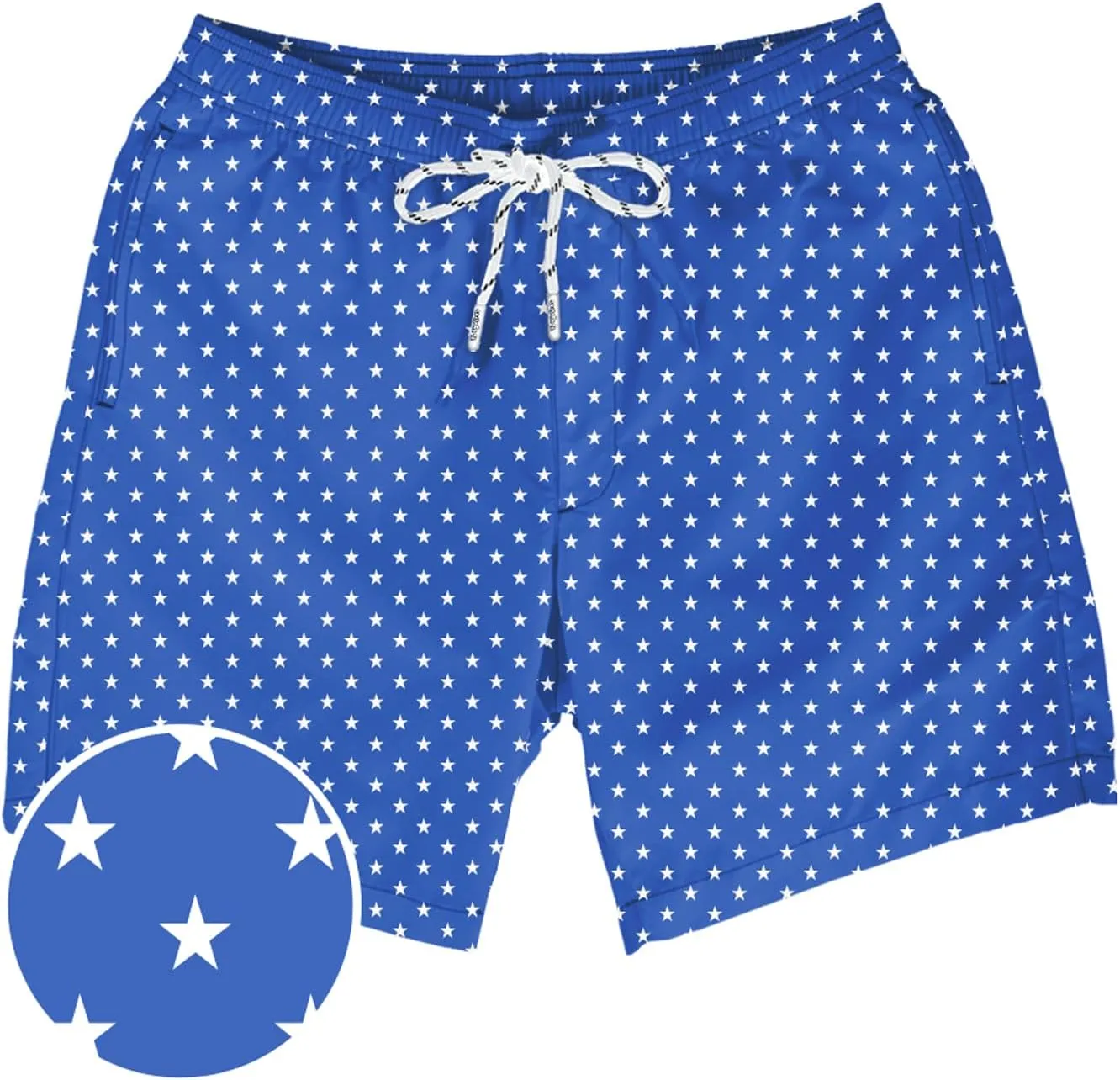 Tipsy Elves Men's USA Swimming Trunks 7'' Inseam 4 Way Stretch Fabric w/Mesh Liner Swim Trunks for Men Bathing Suit