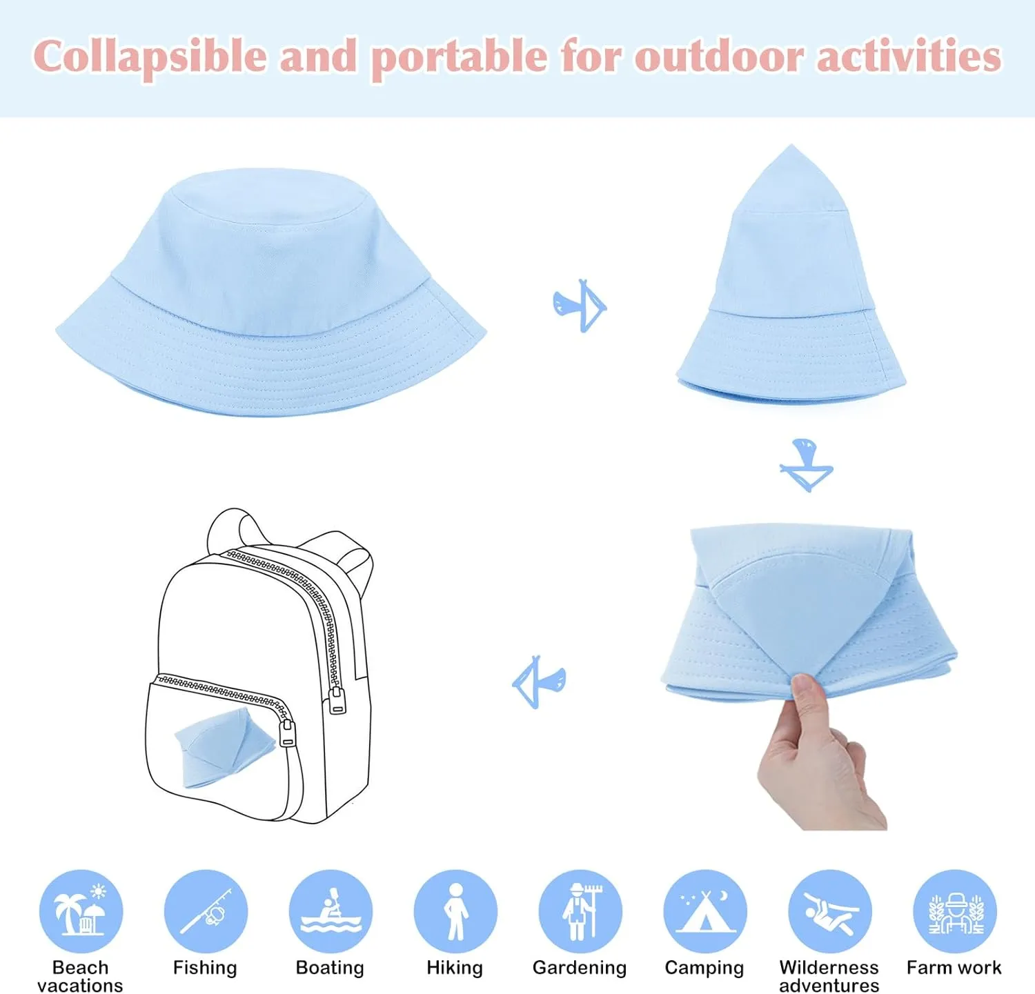 Toddler Sun Hat Sun Protection Kids Bucket Hat Toddler Beach Hats for Girls Boys Swim Cap