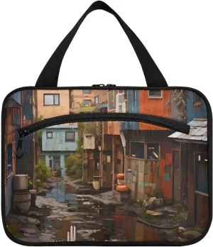 Toiletry Bag City Alley in The Rain Hanging Makeup Organizer Water Resistant Cosmetic Bag