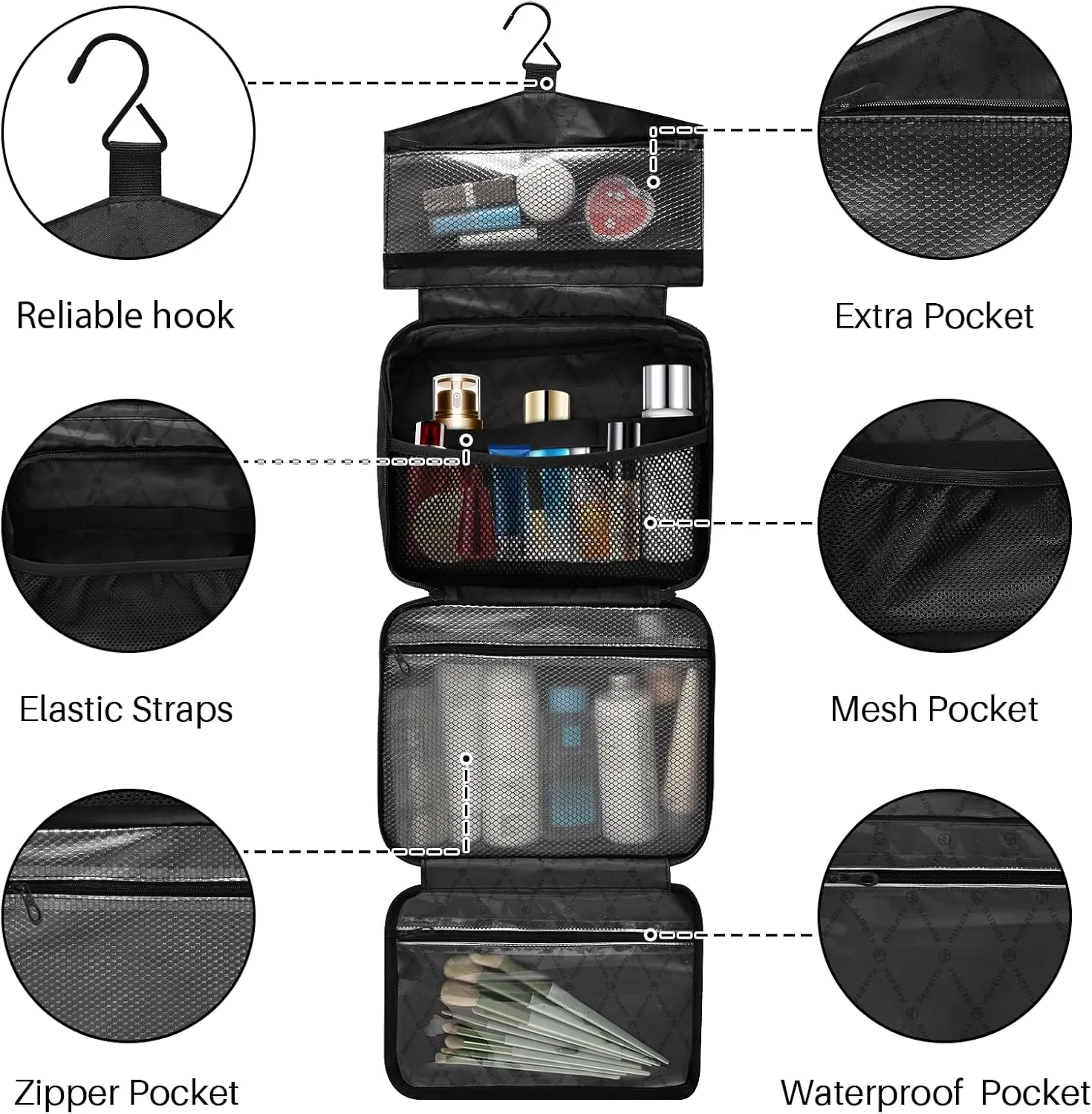 Toiletry Bag City Alley in The Rain Hanging Makeup Organizer Water Resistant Cosmetic Bag