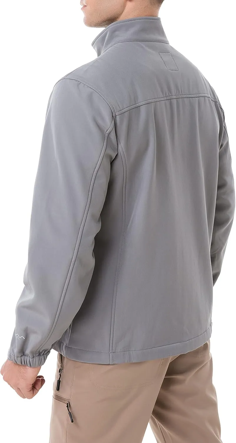 TRAILSIDE SUPPLY CO. Men's Softshell Jacket Fleece Lined Windbreaker,Lightweight Water Resistant Winter Coat
