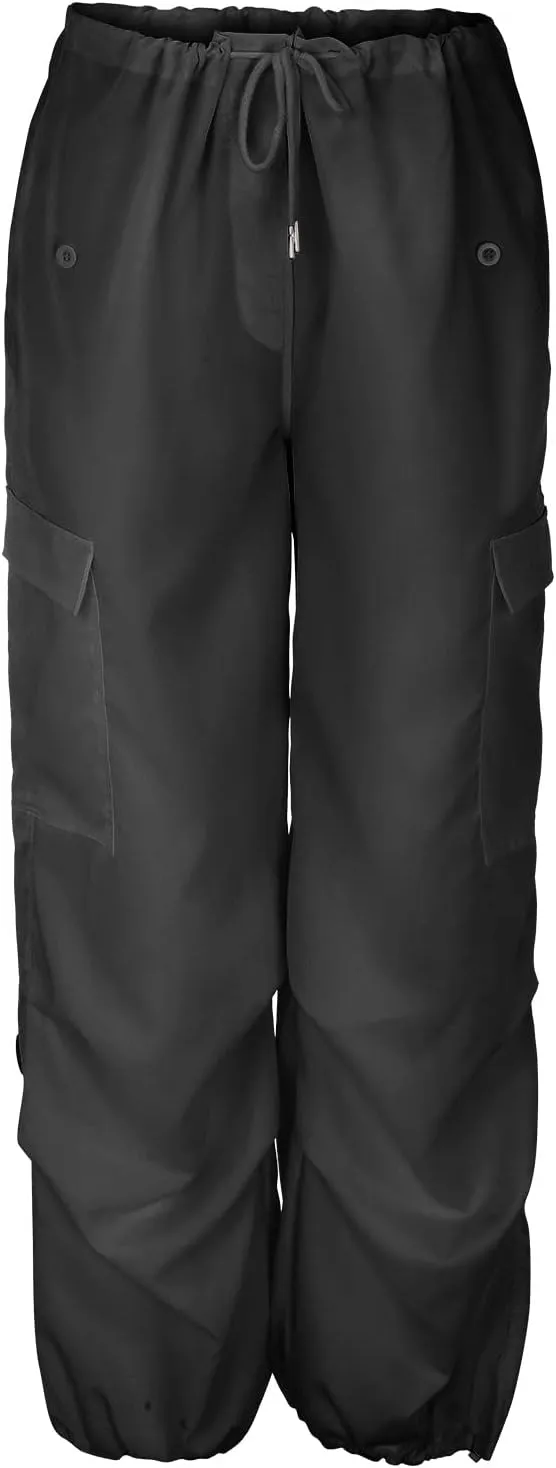 Travel Streetwear Baggy Stretchy Pants Clothes Black Pants High Waist Zipper Slim Drawstring Quick Dry Hiking Pants