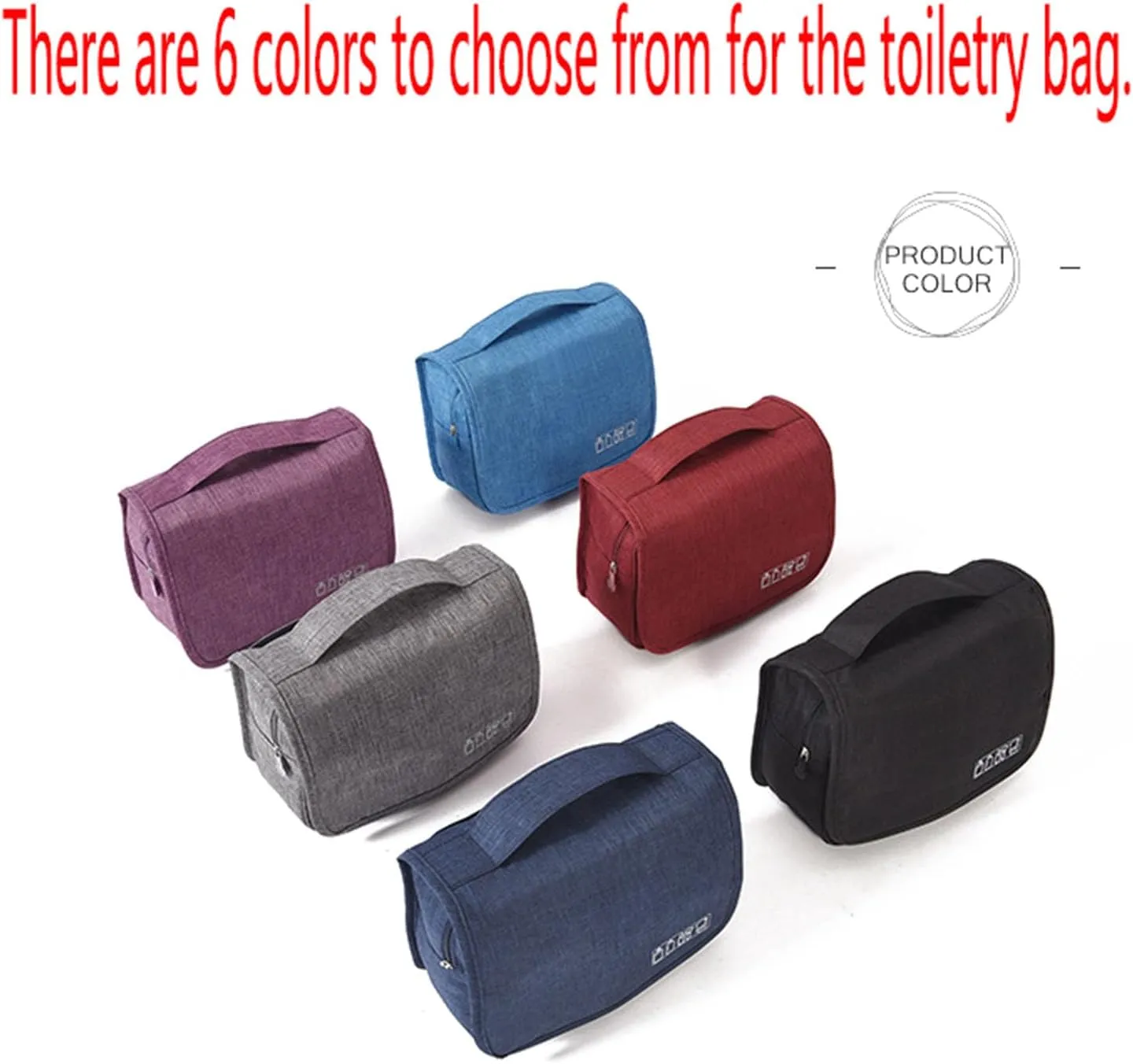 Travel Toiletry Bag with Hanging Hook, Water-resistant Makeup Cosmetic Bag (Grey), Dark Blue