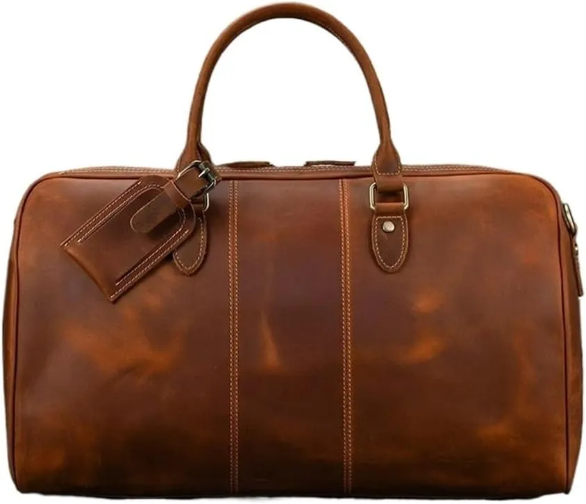 Travel Tote Duffel Bag for Men Carry-On Ideal Sports Airplane Luggage by Leather