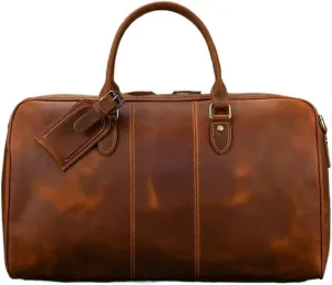Travel Tote Duffel Bag for Men Carry-On Ideal Sports Airplane Luggage by Leather