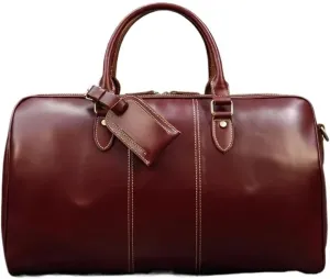 Travel Tote Duffel Bag for Men Carry-On Ideal Sports Airplane Luggage by Leather