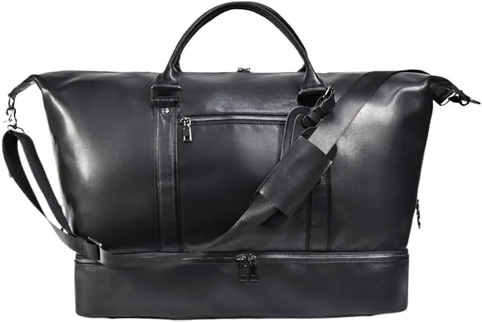 Travel Tote Duffel Bag for Men With Suitcase Handle Sleeve Vintage Leather Waterproof Laptop Handmade Messenger Bags