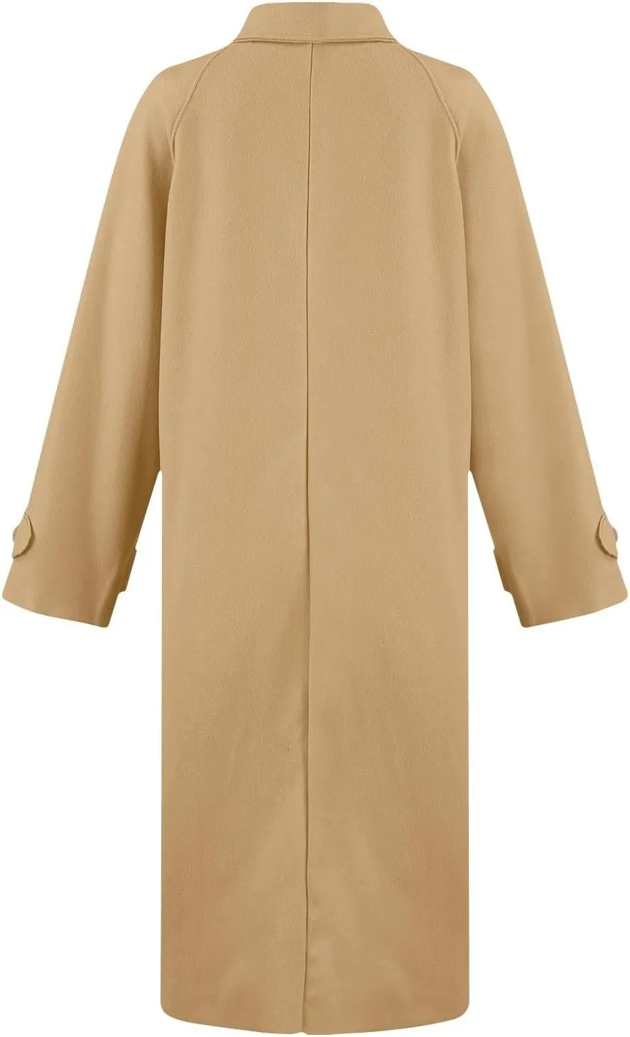 Trench Coat for Women Winter Lapel Collar Double Breasted Pea Coats Wool Blend Warm Windproof Overcoat Long Jacket