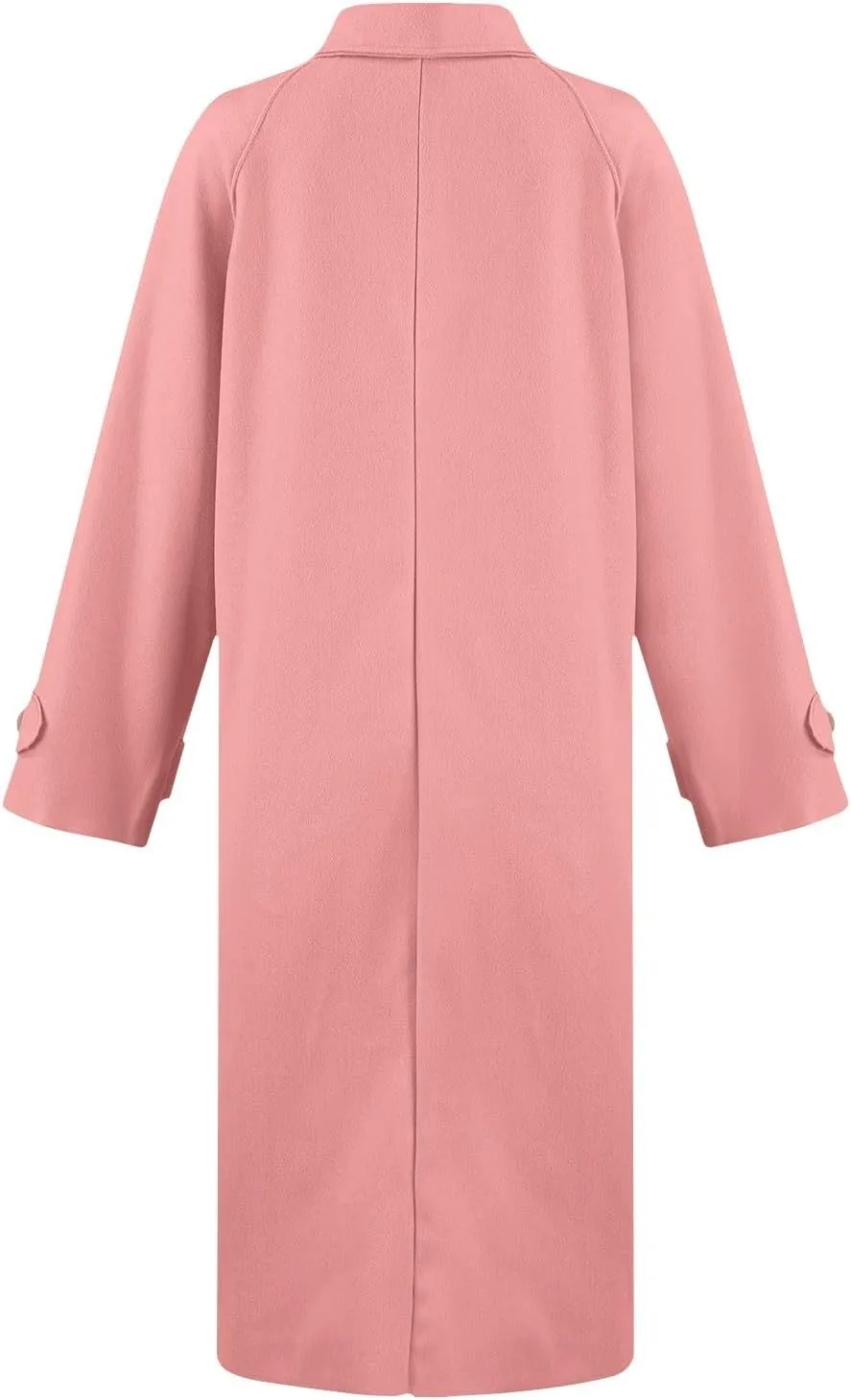 Trench Coat for Women Winter Lapel Collar Double Breasted Pea Coats Wool Blend Warm Windproof Overcoat Long Jacket