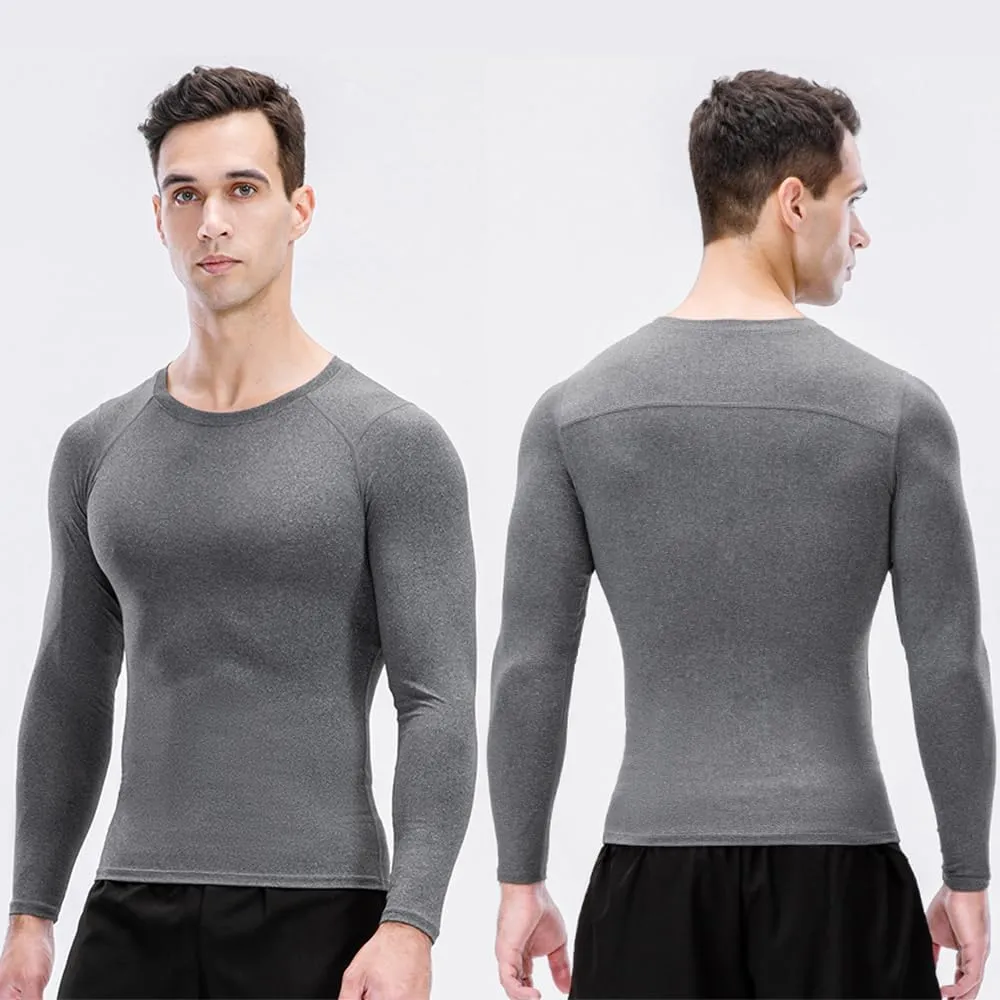 Tshirt 3pcs Men's Athletic Long Sleeve Compression Shirts Quick Dry Workout Tshirt Running