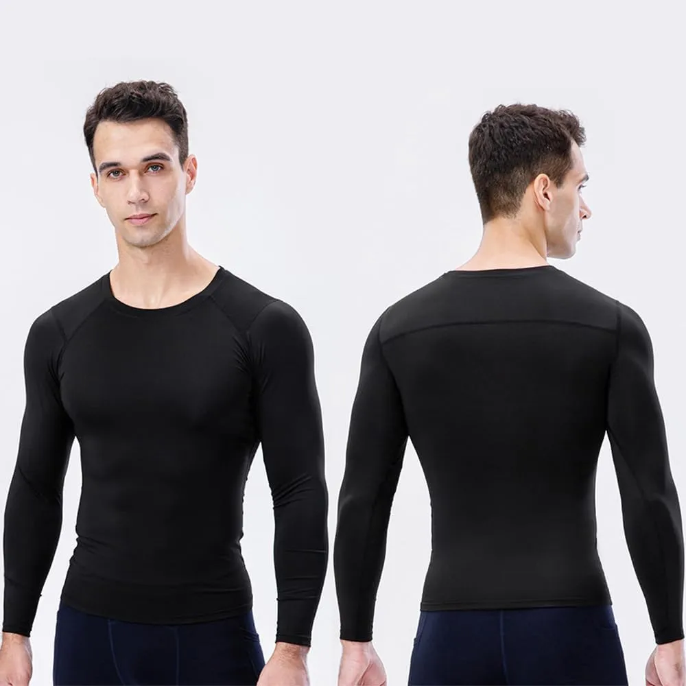 Tshirt 3pcs Men's Athletic Long Sleeve Compression Shirts Quick Dry Workout Tshirt Running