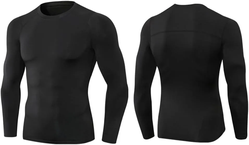 Tshirt 3pcs Men's Athletic Long Sleeve Compression Shirts Quick Dry Workout Tshirt Running