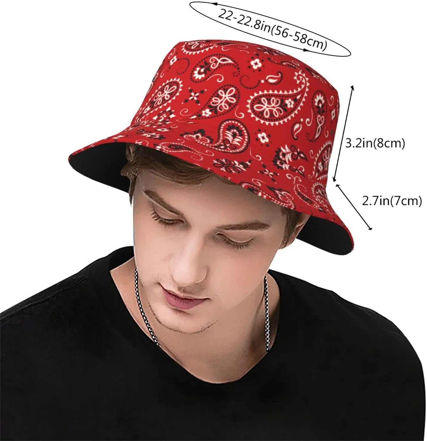 Turquoise Paisley Bucket Hat for Women Men, Summer Art Fisherman Cap Fishing Sun Hats for Outdoor,Unisex