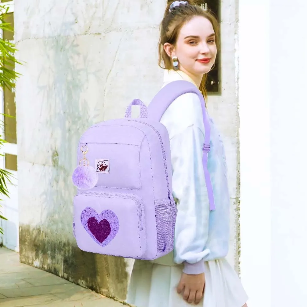 UFNDC Backpacks for Girls, 17" Water Resistant Aesthetic School Bag, Kids Bookbag for Teenagers