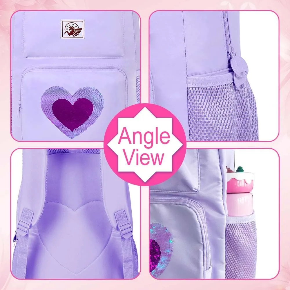 UFNDC Backpacks for Girls, 17" Water Resistant Aesthetic School Bag, Kids Bookbag for Teenagers