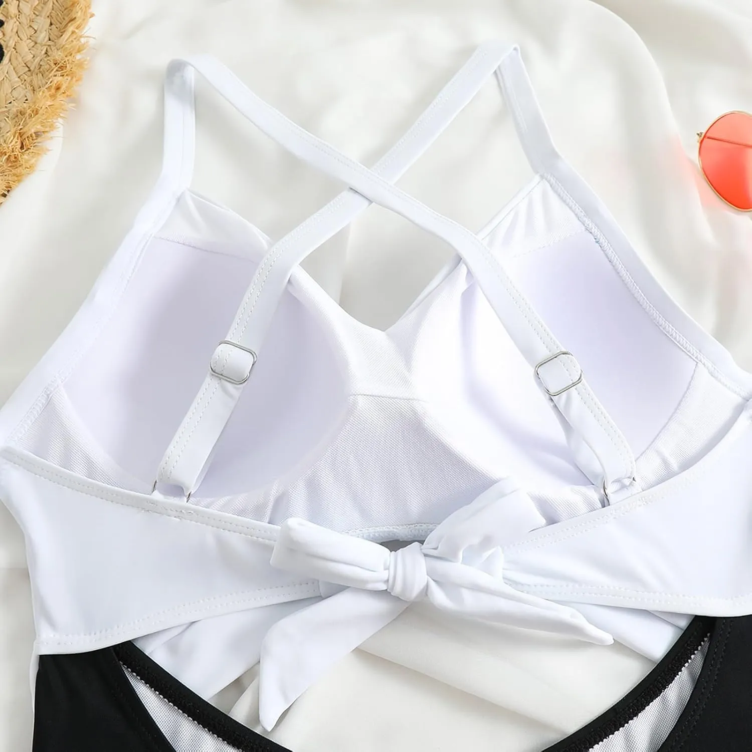 Uillui Women One Piece Swimsuit Tummy Control High Cut Slimming Bathing Suit Sexy Vneck Twist Front Cutout Monikini Swimwear