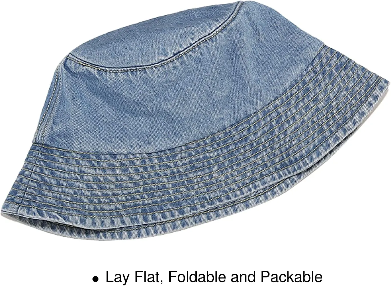 Umeepar Unisex Cotton Packable Denim Bucket Hat Beach Sun Hat for Men Women