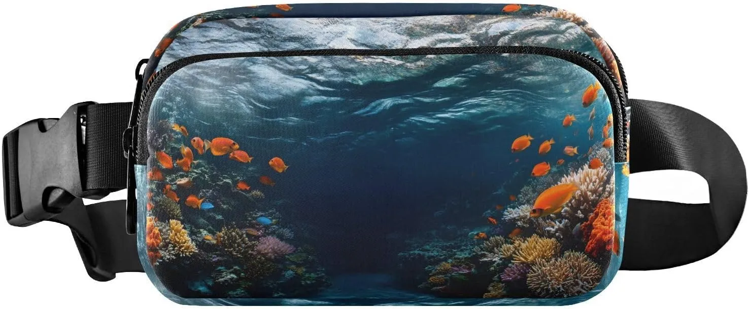 Undersea Fanny Pack Water Resistant Waist Pack Sling Bag Purse for Women Men Travel Hiking