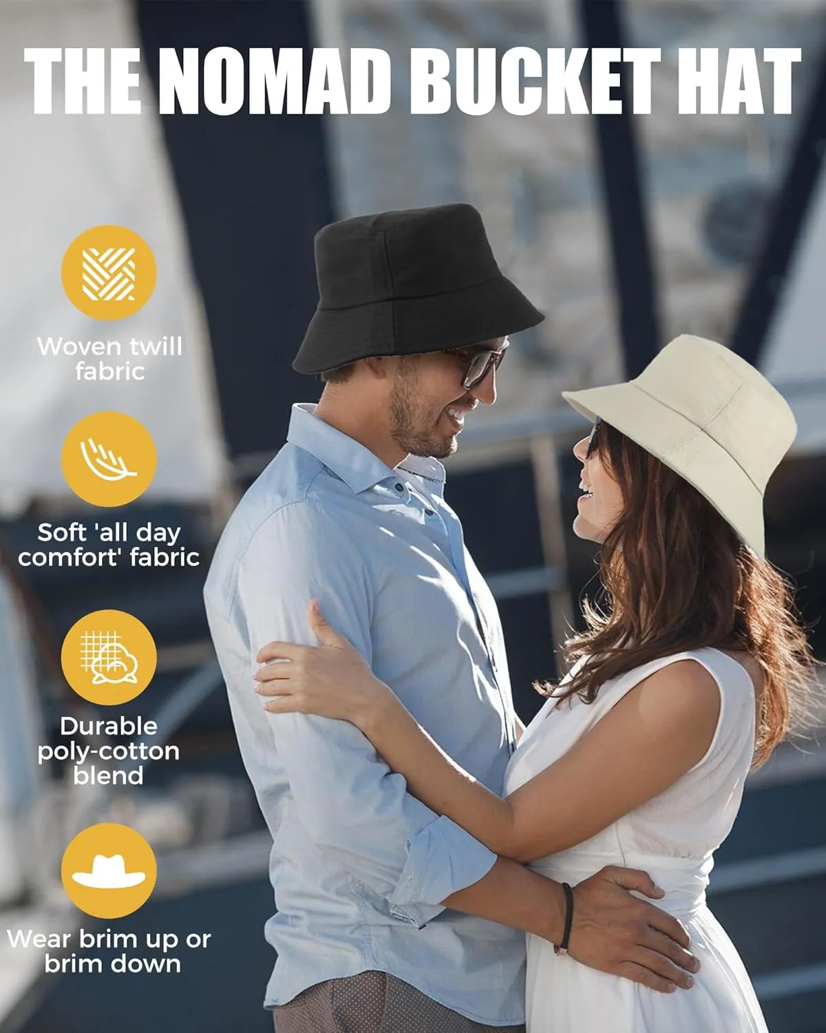 Unisex Bucket Hat for Women Men Cotton Summer Sun Beach Hat, Denim Packable Fisherman Caps for Casual, Trips, Sports