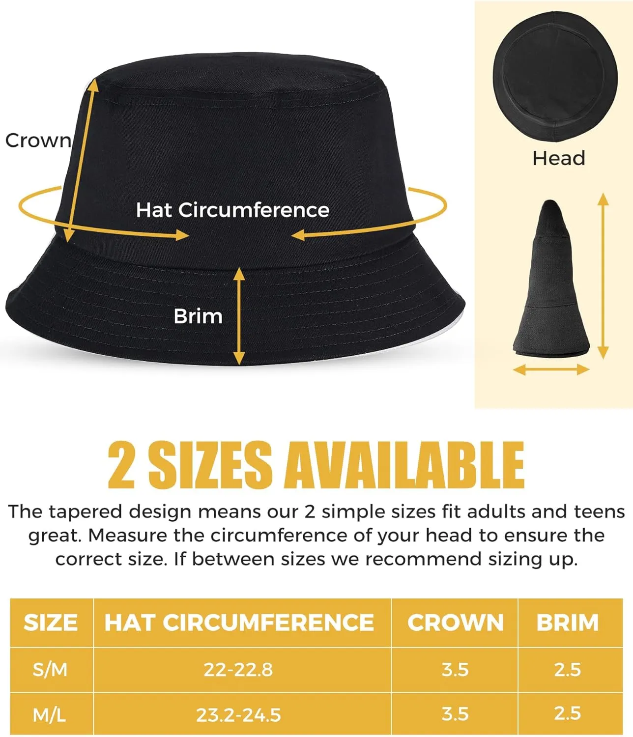 Unisex Bucket Hat for Women Men Cotton Summer Sun Beach Hat, Denim Packable Fisherman Caps for Casual, Trips, Sports