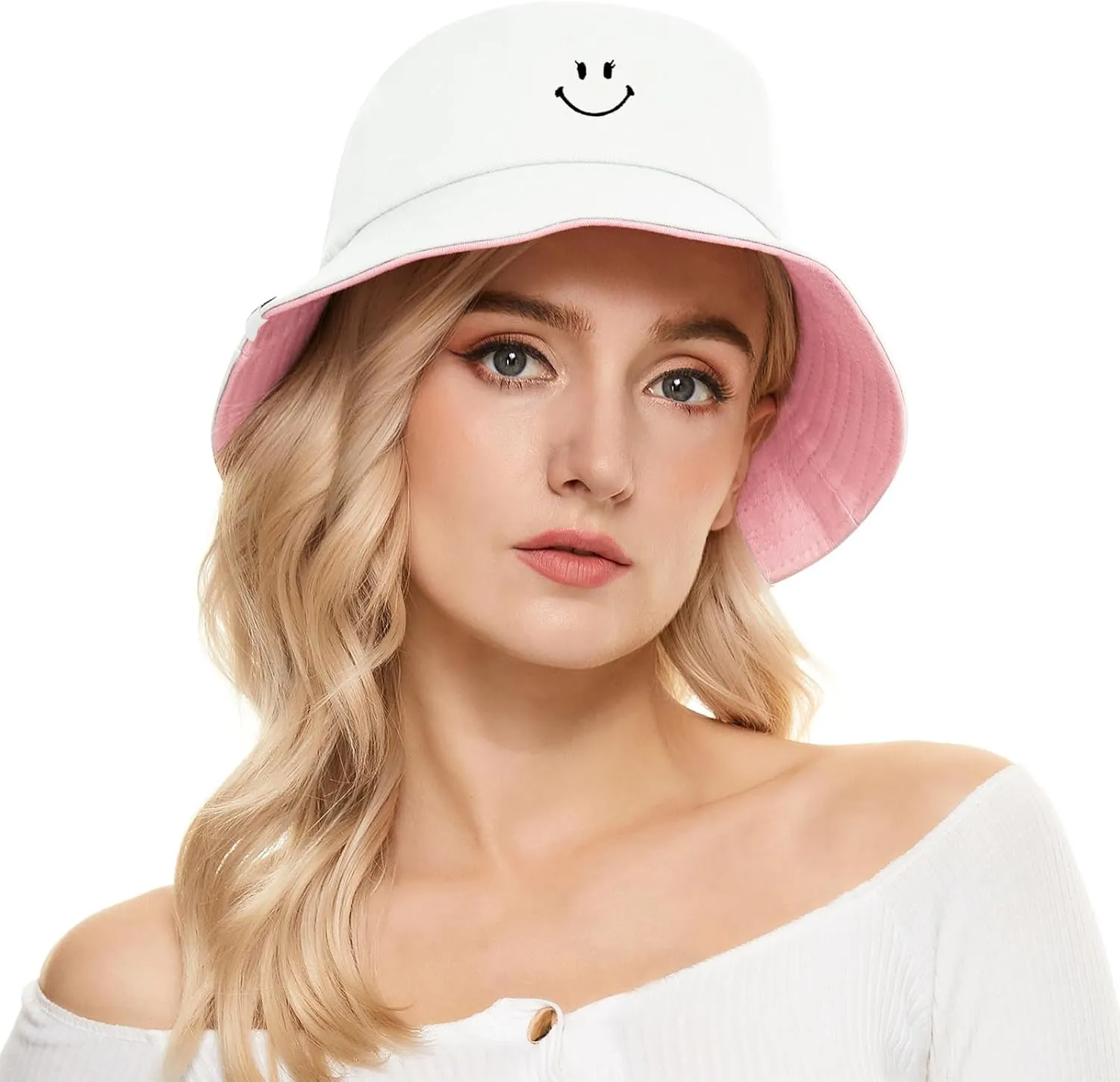 Unisex Bucket Hats Beach Summer Sun Hat with UV Protection for Women Men SmileyWorld