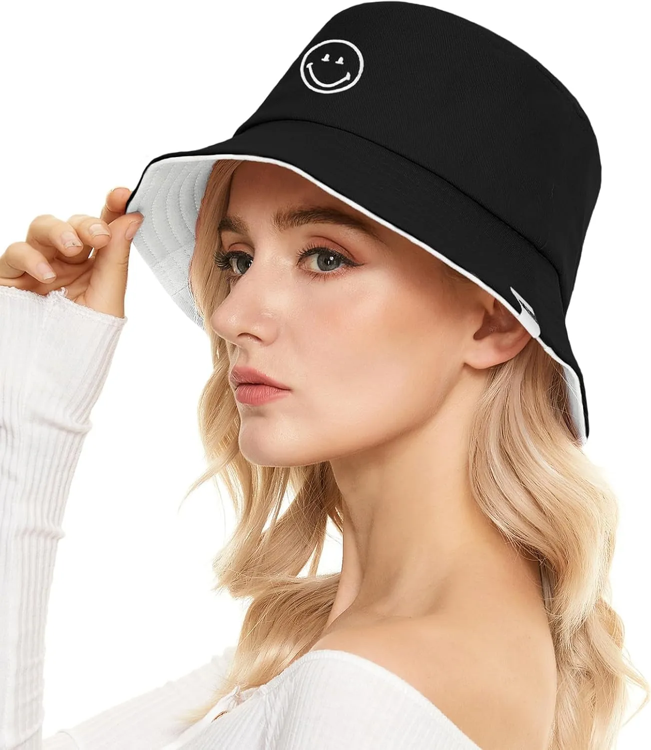 Unisex Bucket Hats Beach Summer Sun Hat with UV Protection for Women Men SmileyWorld
