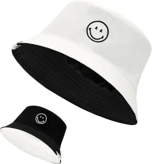Unisex Bucket Hats Beach Summer Sun Hat with UV Protection for Women Men SmileyWorld