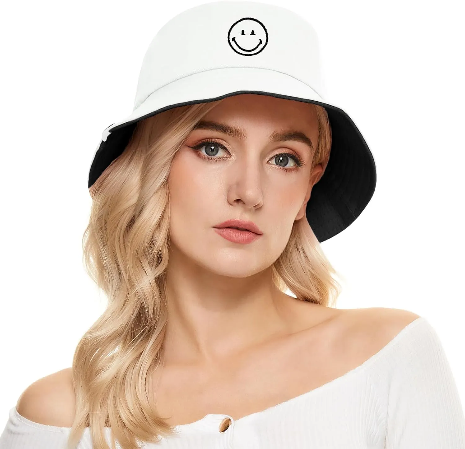 Unisex Bucket Hats Beach Summer Sun Hat with UV Protection for Women Men SmileyWorld
