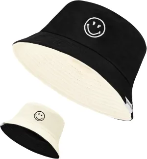 Unisex Bucket Hats Beach Summer Sun Hat with UV Protection for Women Men SmileyWorld