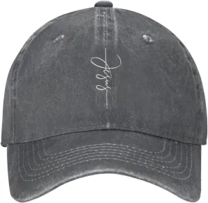 Unisex Vintage Washed Distressed Denim Baseball Cap Adjustable Cotton Baseball Hat for Men Women