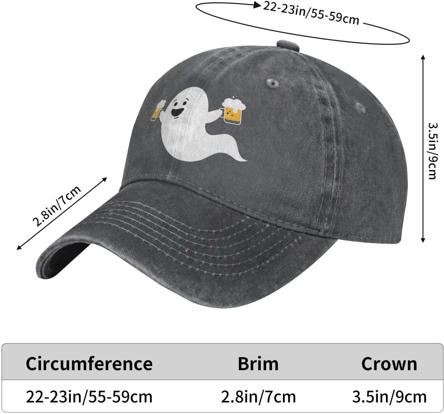 Unisex Vintage Washed Distressed Denim Baseball Cap Adjustable Cotton Baseball Hat for Men Women