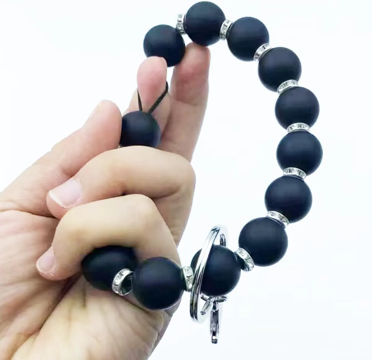 Unpafcxddyig Phone Wrist Strap Wristlet Bracelet Keychain Silicone Beads with Cell Phone Patchs for Women