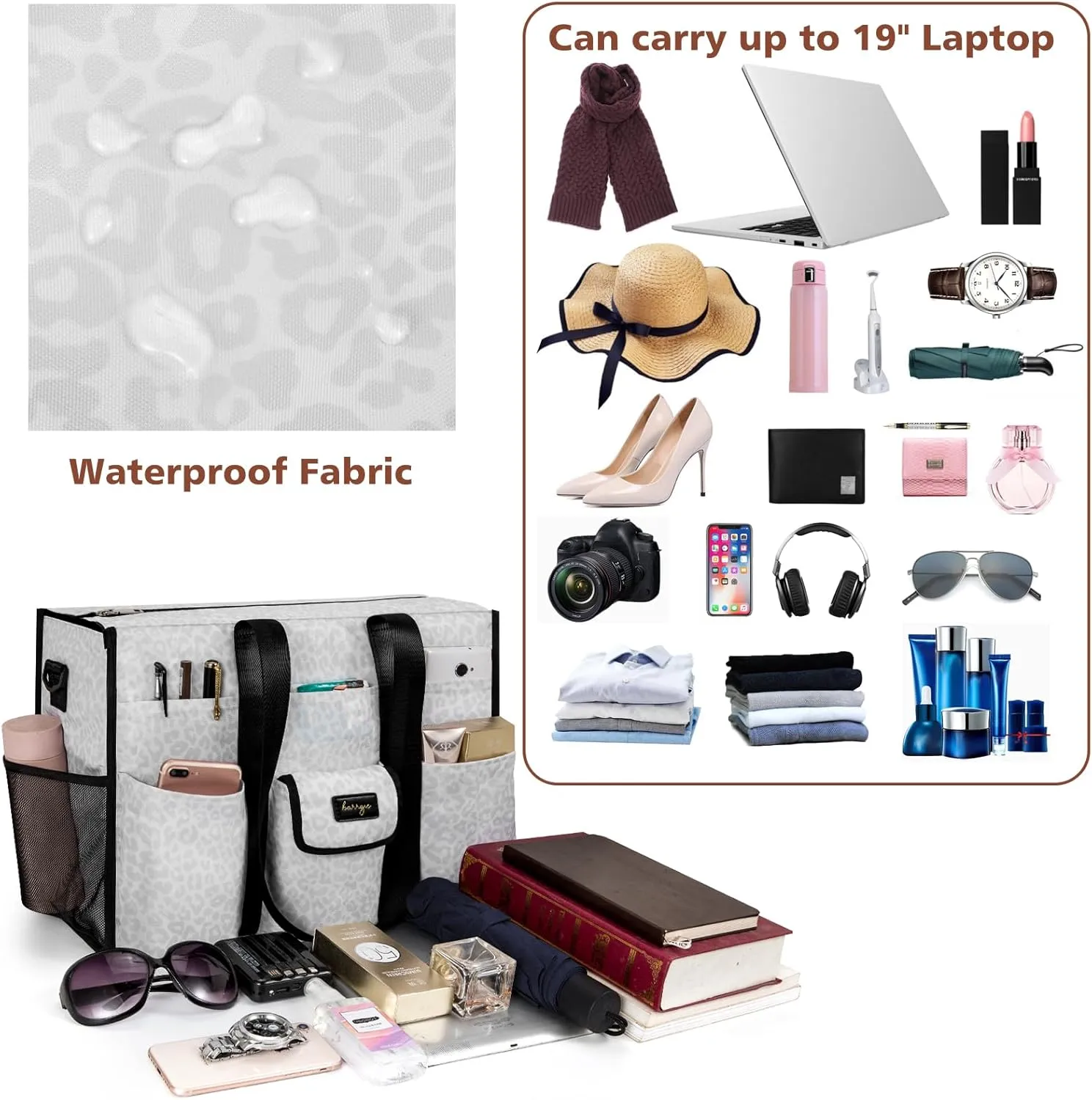 Utility Tote - Water Resistant with 19 Exterior/Interior Pockets - Large Women/Teacher/Work Bag