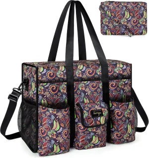 Utility Tote - Water Resistant with 19 Exterior/Interior Pockets - Large Women/Teacher/Work Bag