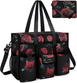 Utility Tote - Water Resistant with 19 Exterior/Interior Pockets - Large Women/Teacher/Work Bag