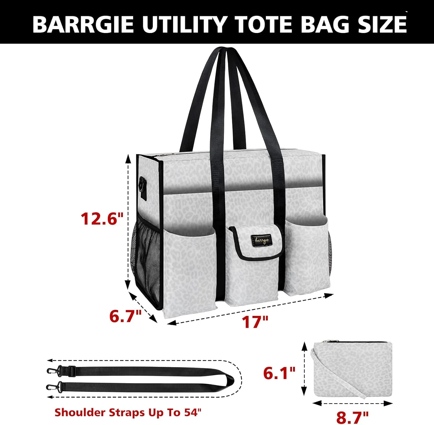 Utility Tote - Water Resistant with 19 Exterior/Interior Pockets - Large Women/Teacher/Work Bag