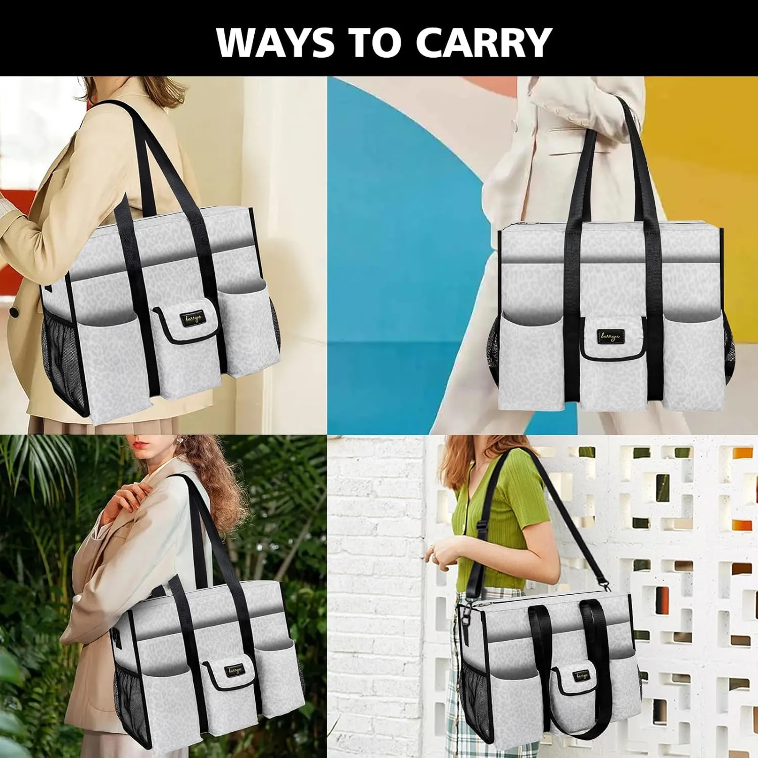 Utility Tote - Water Resistant with 19 Exterior/Interior Pockets - Large Women/Teacher/Work Bag