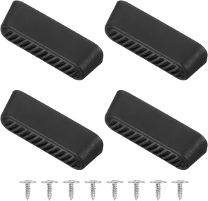 uxcell 4Pcs Luggage Replacement Pads, Plastic Luggage Stand Feet Stud, Suitcase and Travel Gear Bottom Side Accessories with Self-Tapping Screws, Black (47x16x15mm)