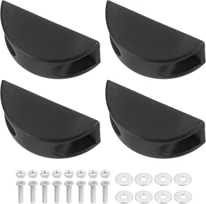 uxcell 4Pcs Luggage Replacement Pads, Plastic Luggage Stand Feet Stud, Suitcase and Travel Gear Bottom Side Accessories with with Screws, Nuts and Washers, Black (65x30x25mm)