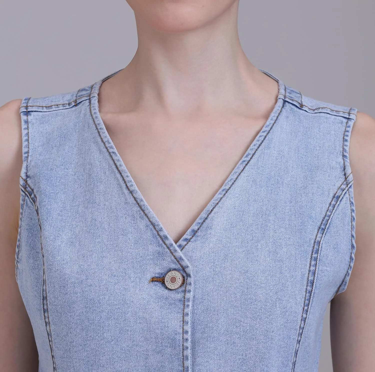 V VOCNI Womens Denim Vest Sleeveless Jean Vest Top Cropped Denim Tops Fashion Western Vest