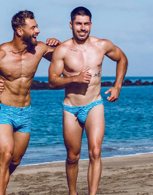 V20 Print Swim Brief - Manrope Blue