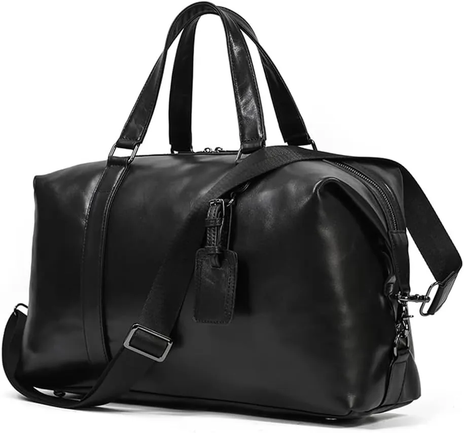 Vegan Leather Large Travel Duffel Tote Bag Carry On Weekender Overnight Waterproof Vintage Genuine