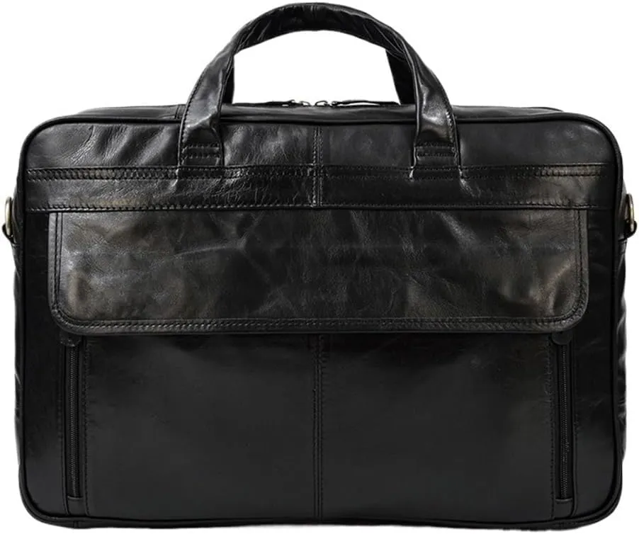 Vintage Leather Waterproof Laptop Briefcase Computer Bag Mens Messenger Business Travel Office Work