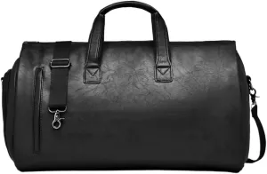 Vintage Travel Hand Bag Carry on Leather with Shoe Pouch Duffle for Overnight Weekend Gym On Luggage Men